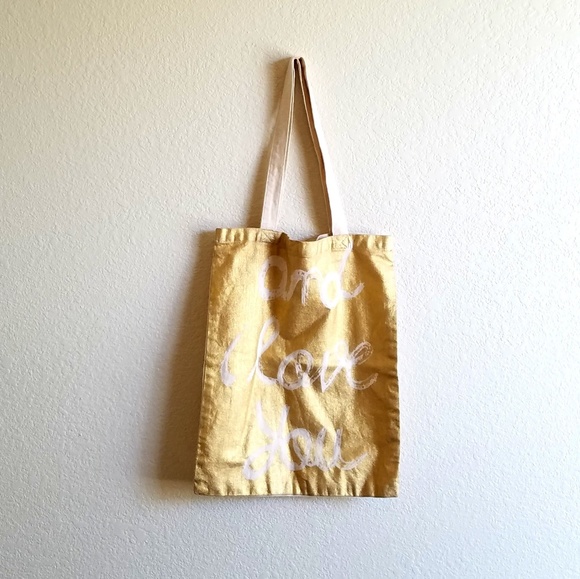 Handbags - 3/$25 'and I love you' canvas tote